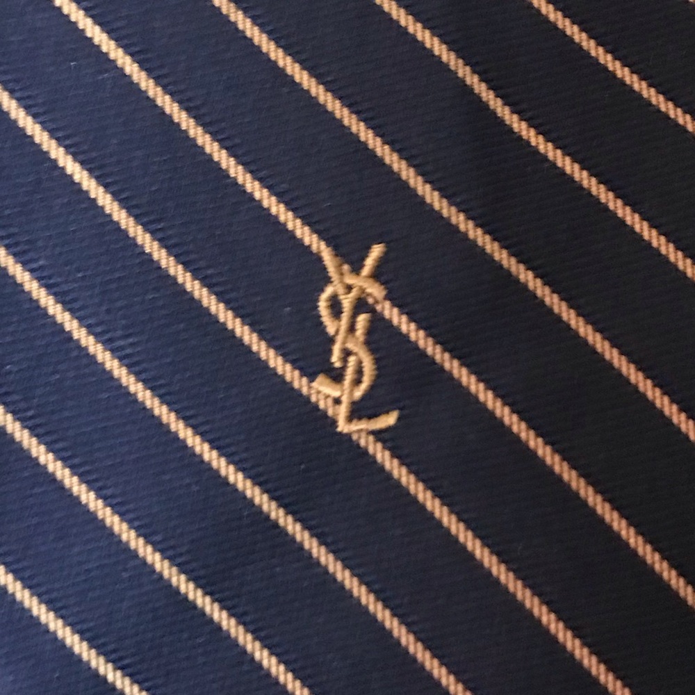 YSL Blue and Gold Neck Tie